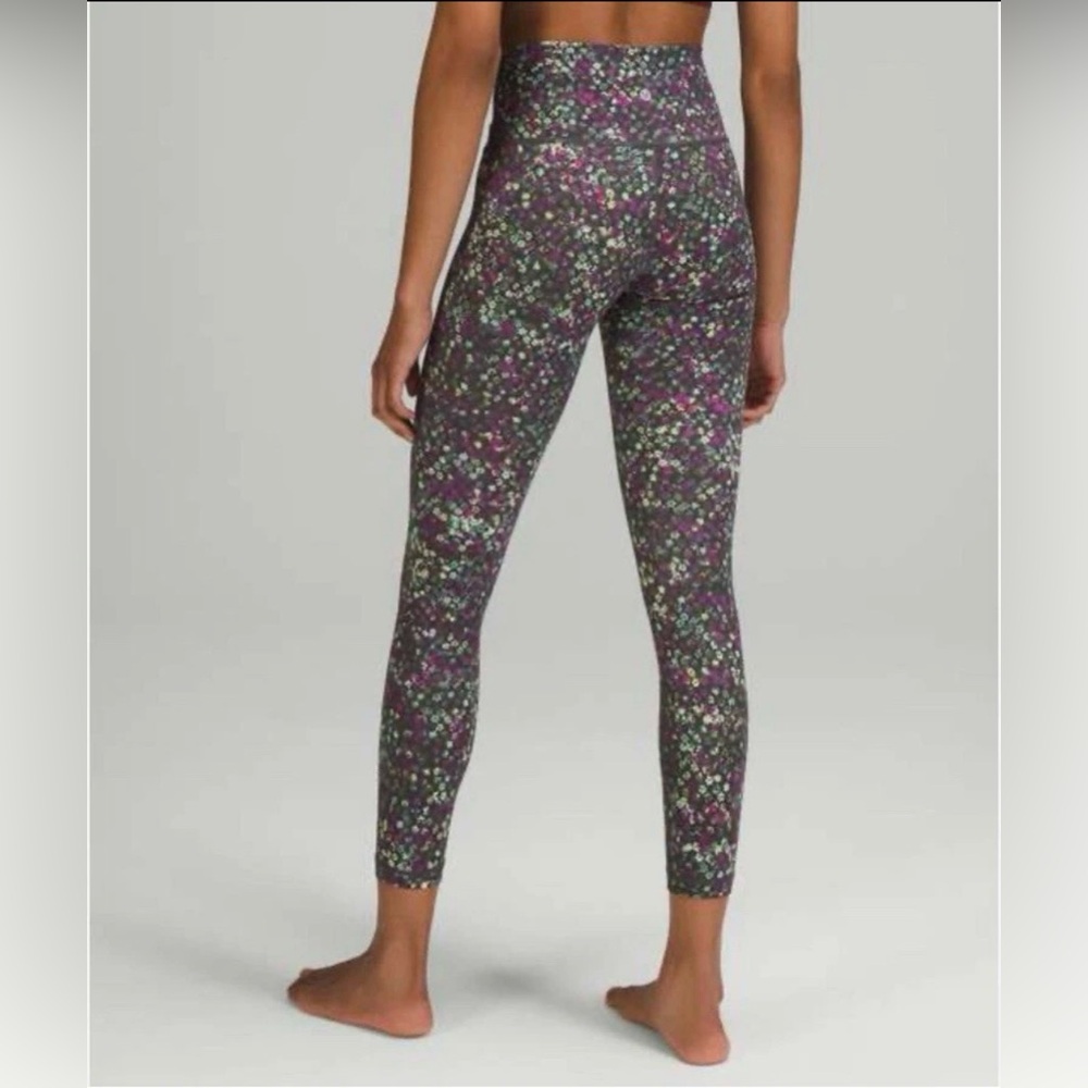 lululemon athletica High-Rise Floral-Print Leggings in Purple, Green and White